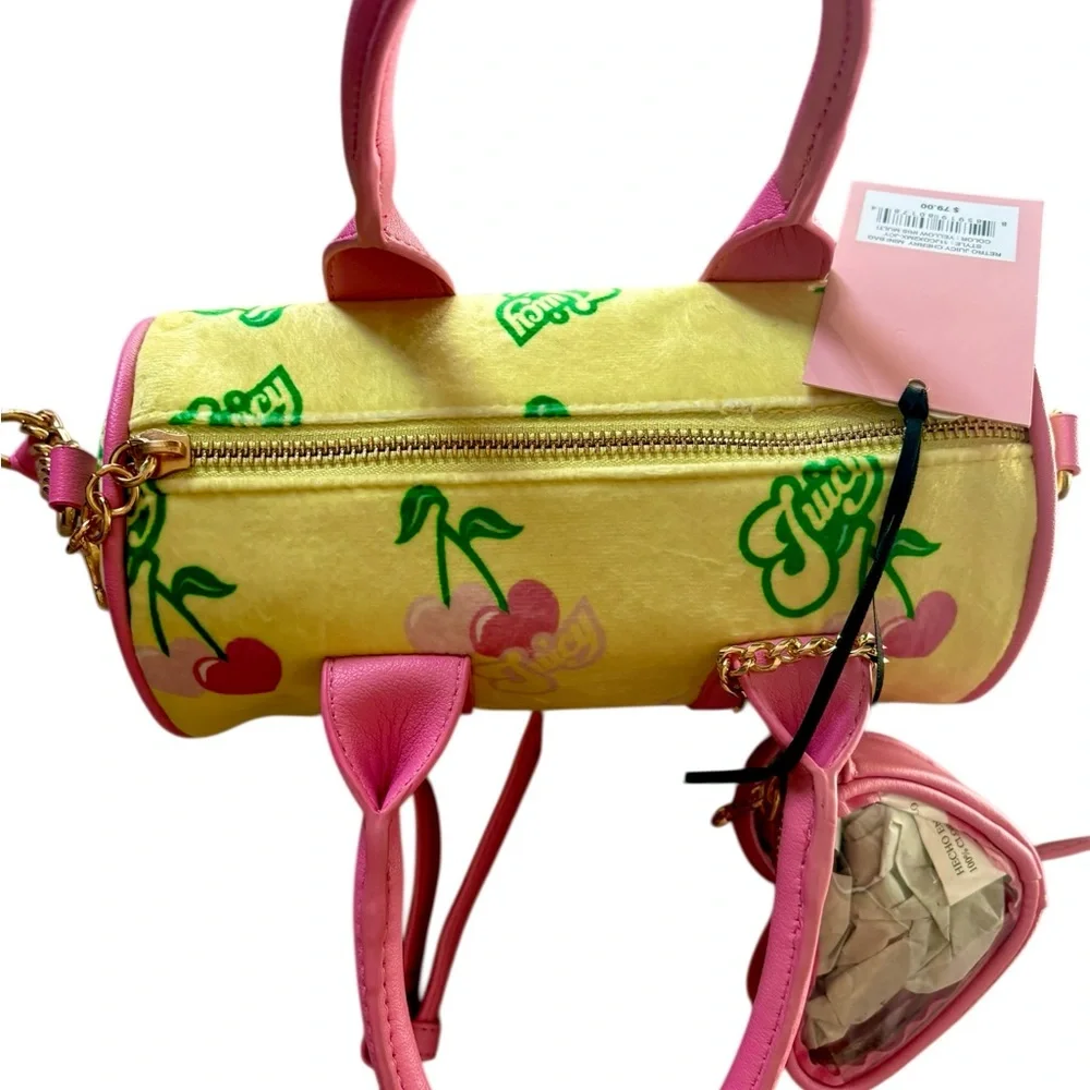 Juicy Couture Retro Cherry Gelato‎ Mini Barrel Bag Set Yellow Coin Purse NWT✅